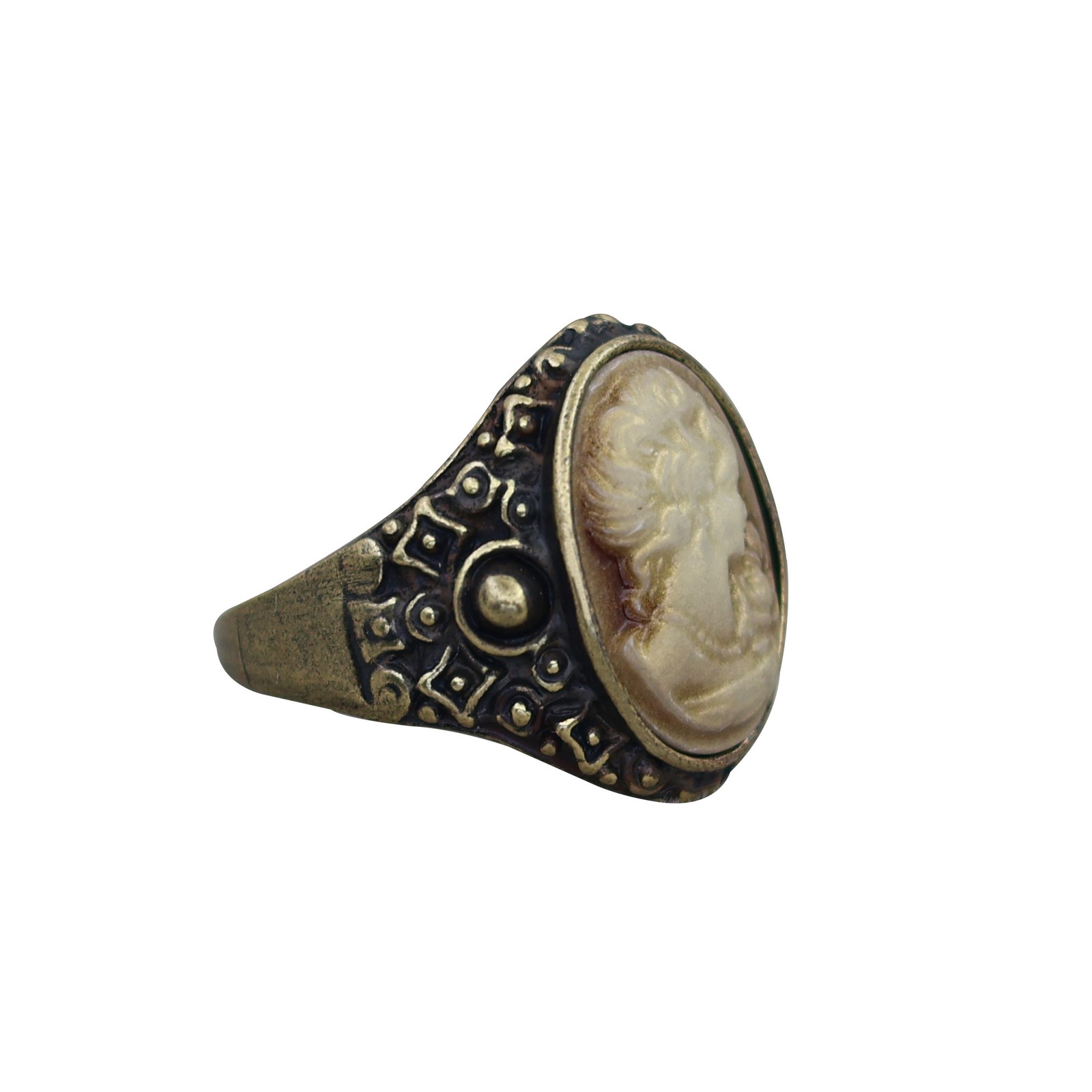 10pcs Vintage Cameo Rings Bulk Antique Bronze Plated Lady Cameo Assorted Jewelry