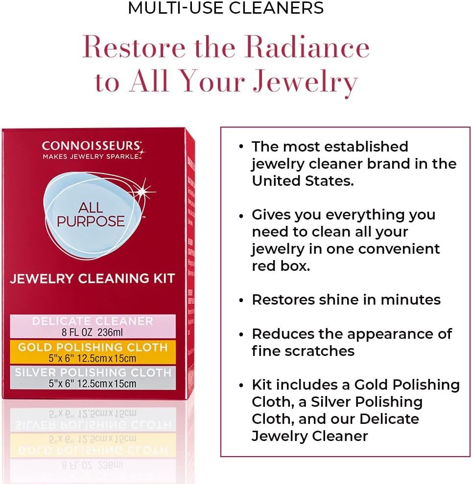 CONNOISSEURS All-Purpose Jewelry Cleaning Kit – Includes Delicate Jewelry…