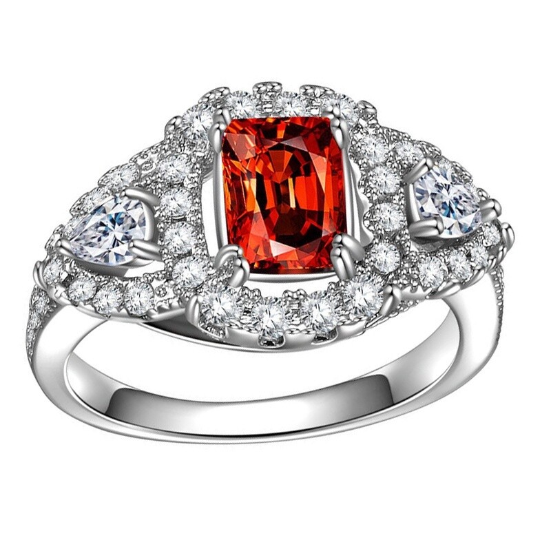 Silver Plated Cocktail Valentine Gifts Ring 2.58 Ct CZ Party Anniversary Ring