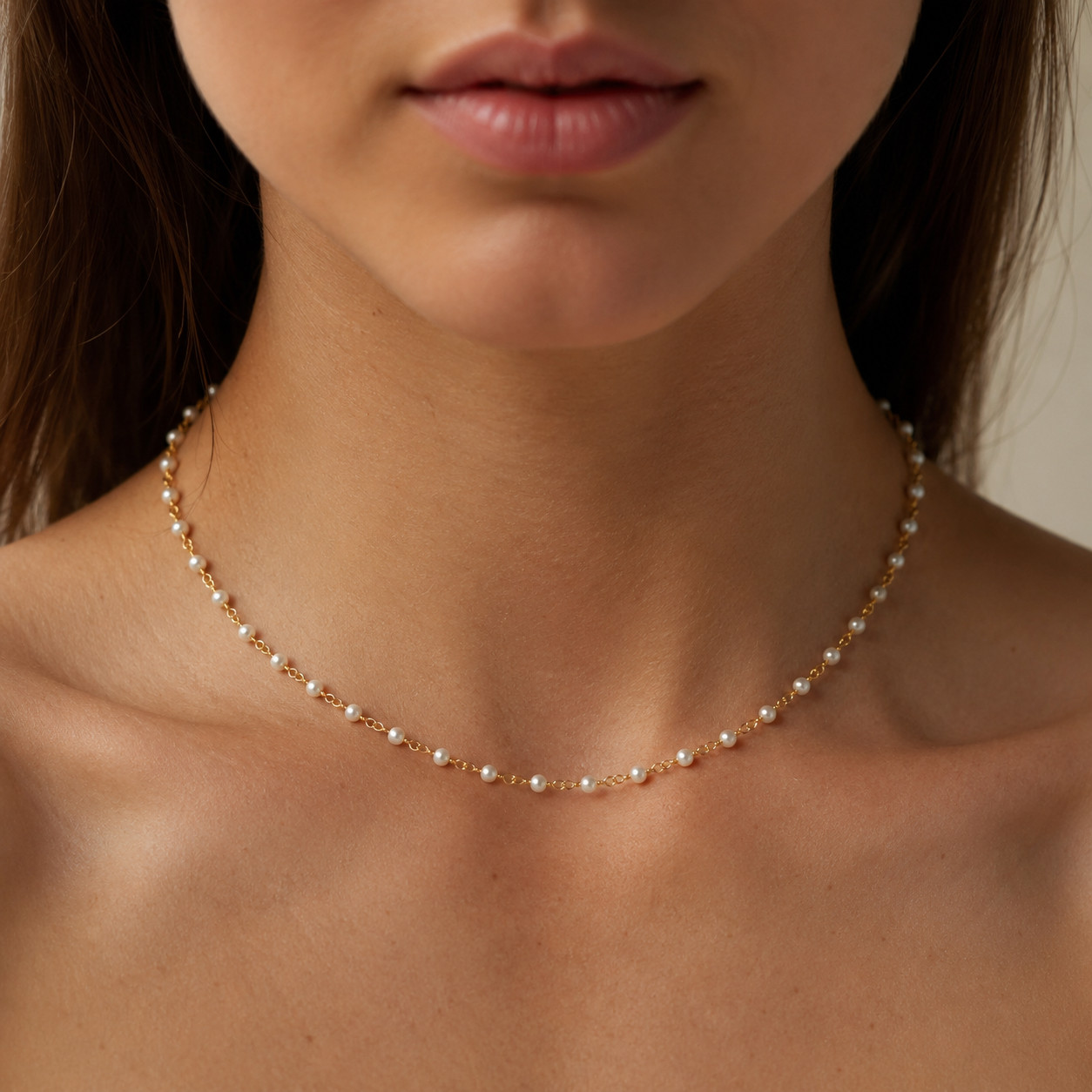 Dainty Pearl Necklace Gold Layering Chain Personalized Jewelry Gift for Her