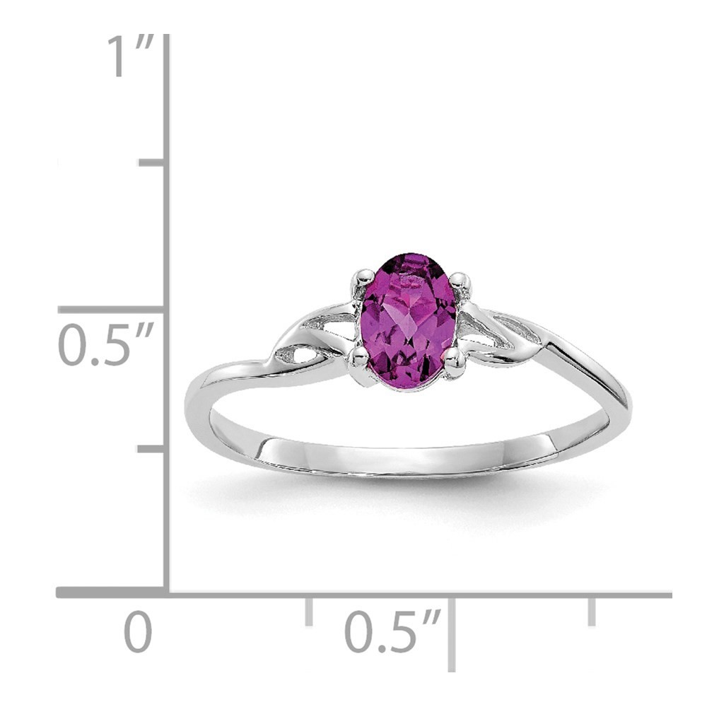 10k White Gold Garnet Engagement Ring Size 7