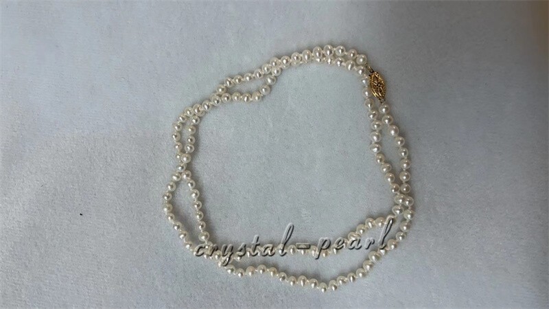 mini AAA 2-3mm White Akoya pearl Necklace 14k Gold clasp 16″ 18″ 20 inch