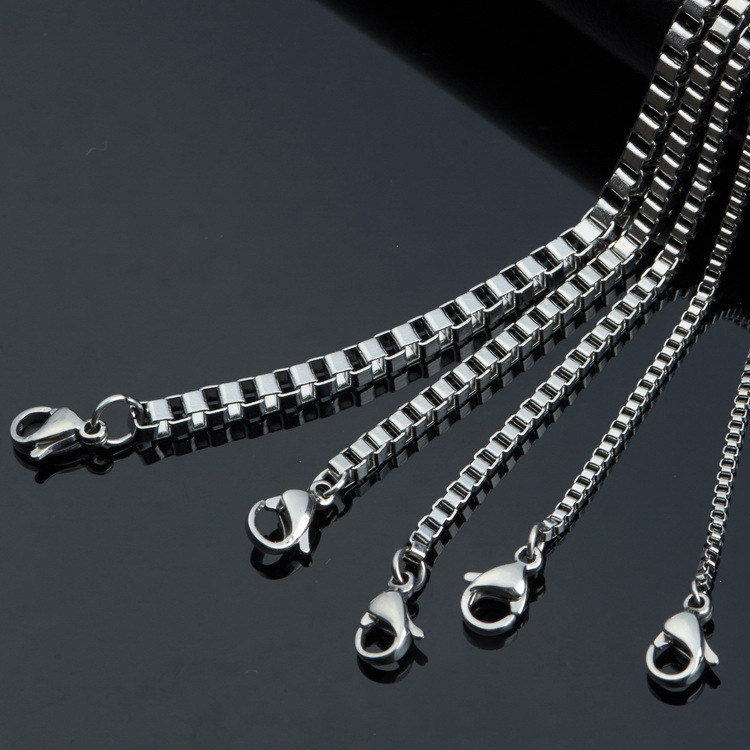 5pcs 2.5mm/3mm Stainless Steel Box Chain Necklace for Men Women Jewelry Chains