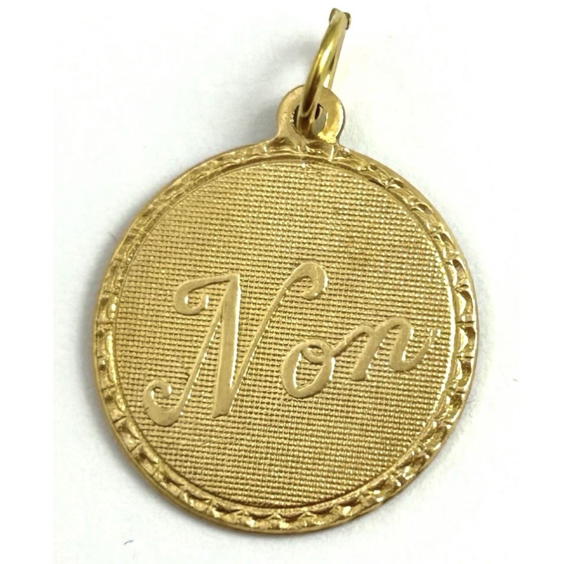Vintage French Non Charm No Necklace Pendant Brass Metal Jewelry