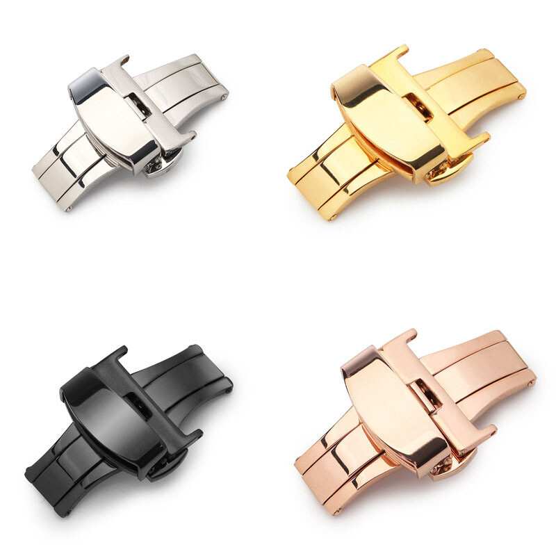 Stainless Steel Butterfly Buckle Watch Band Clasp 16mm-22mm Deployment Clasp US