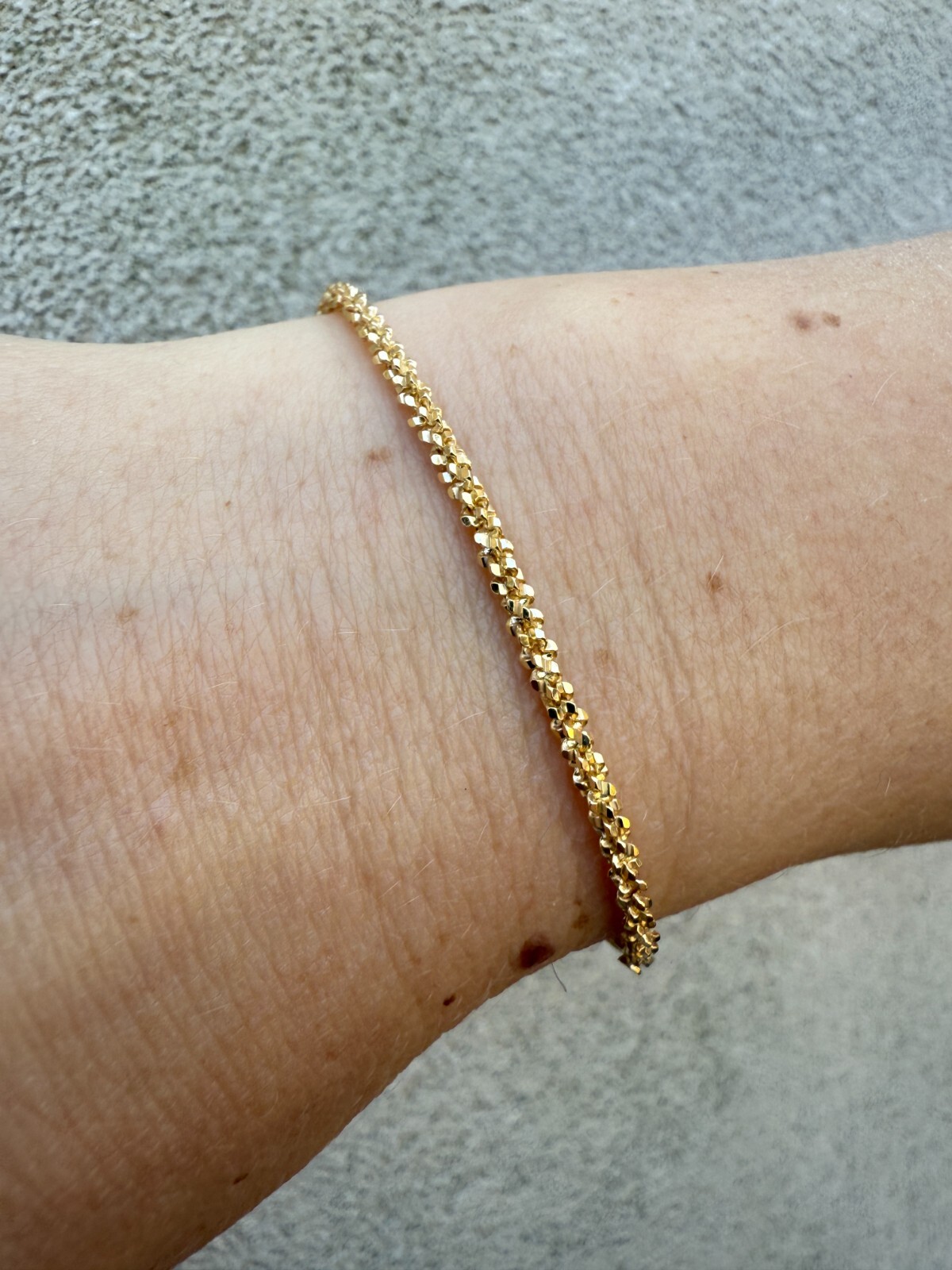 Real Solid 14k Gold Vermeil 925 Silver 3mm Sparkle Rope Bracelet 6-8.5″ Long