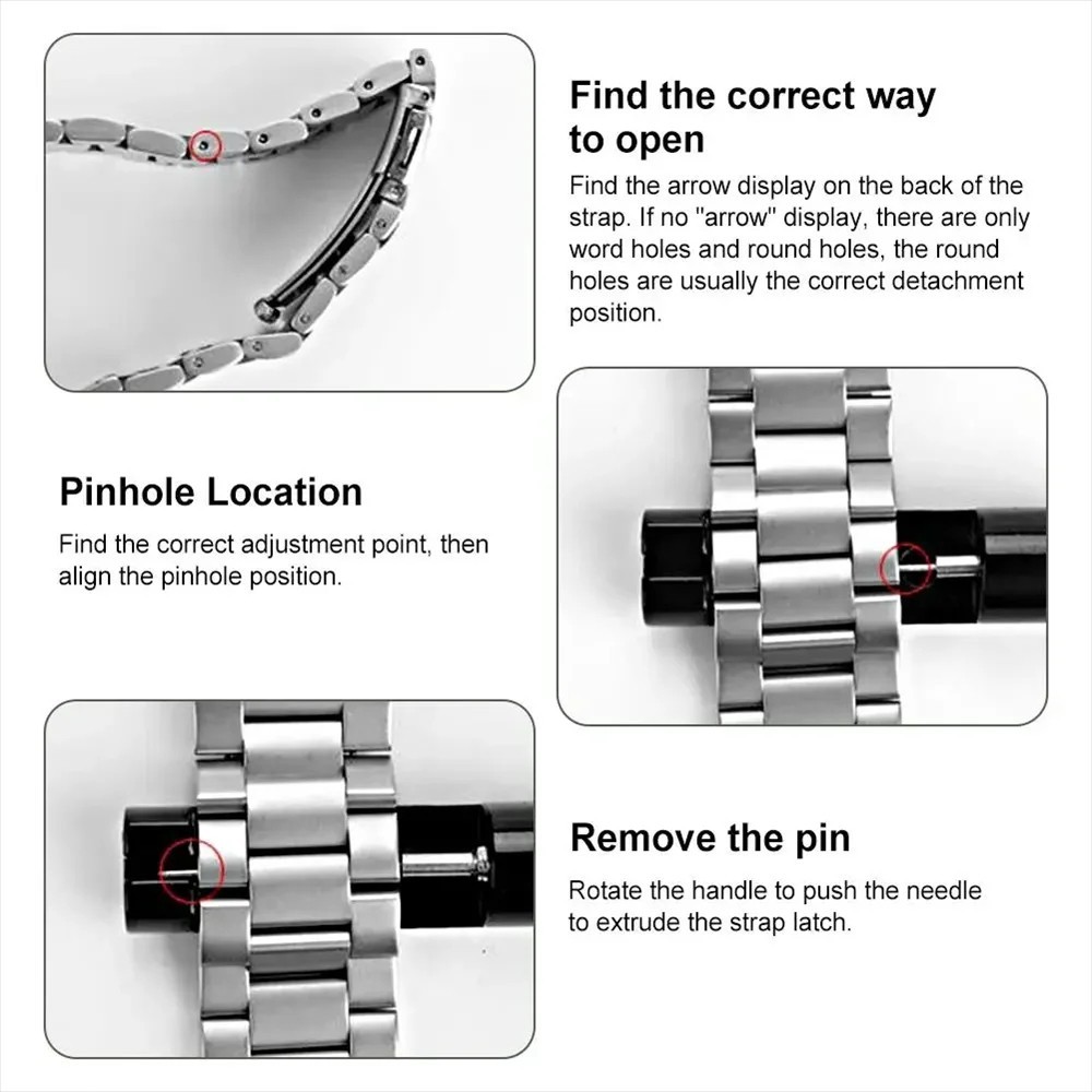 Metal Adjustable Watch Band Strap Bracelet Link Pin Remover Repair Tool Kit US