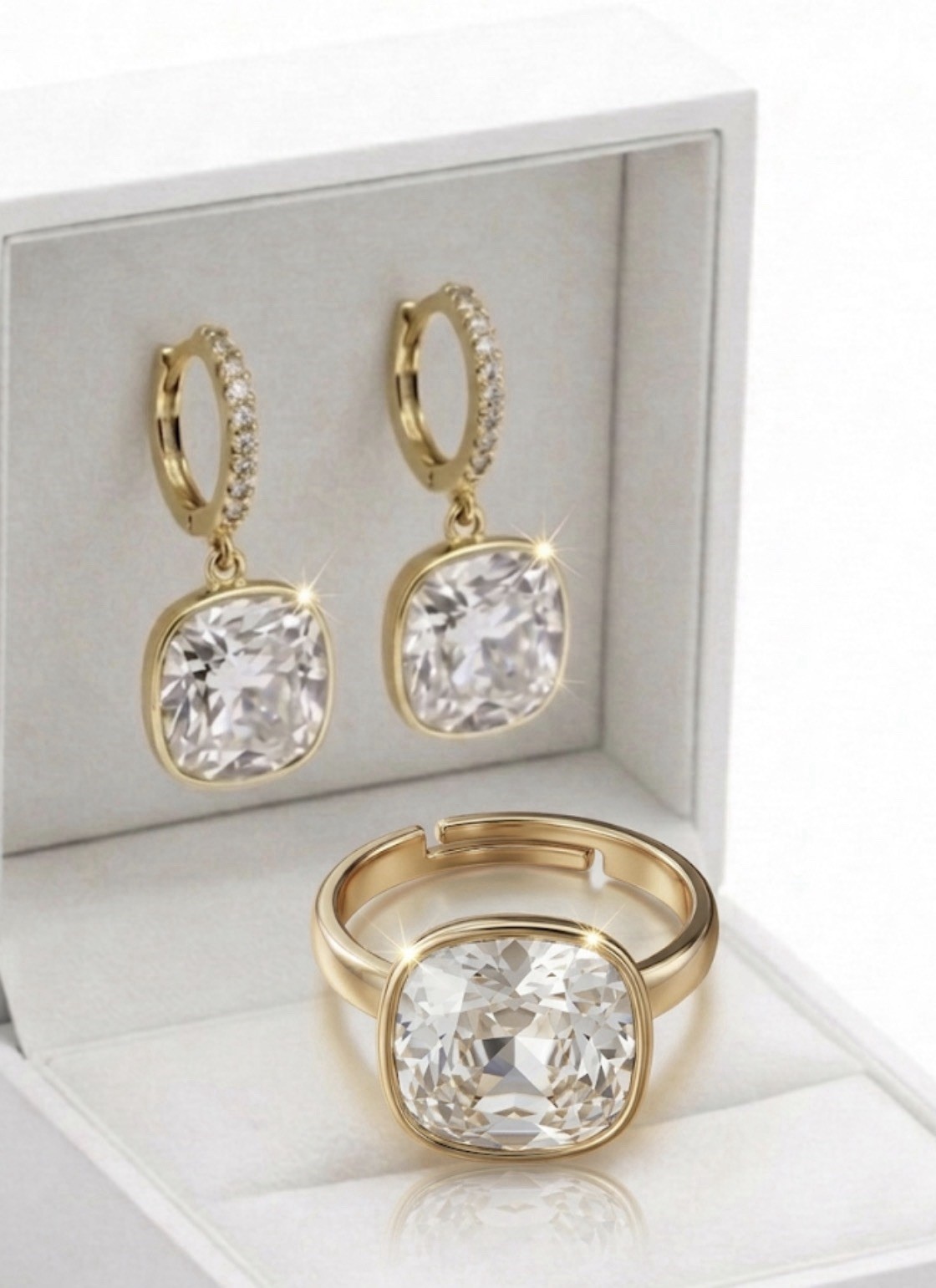 Women’s Swarovski Earrings and Ring Set Ring size 6