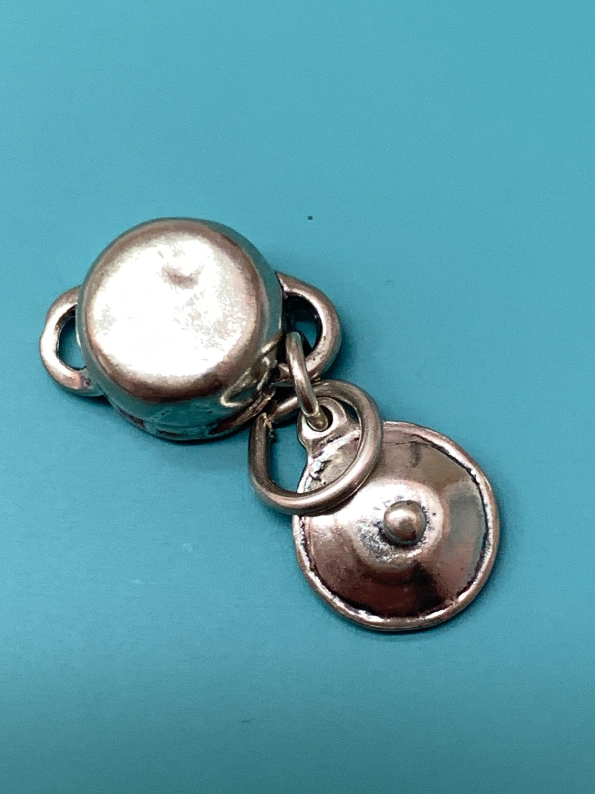 .925 Cooking Pot and Lid Sterling Silver Jewelry Charm #chef #cook