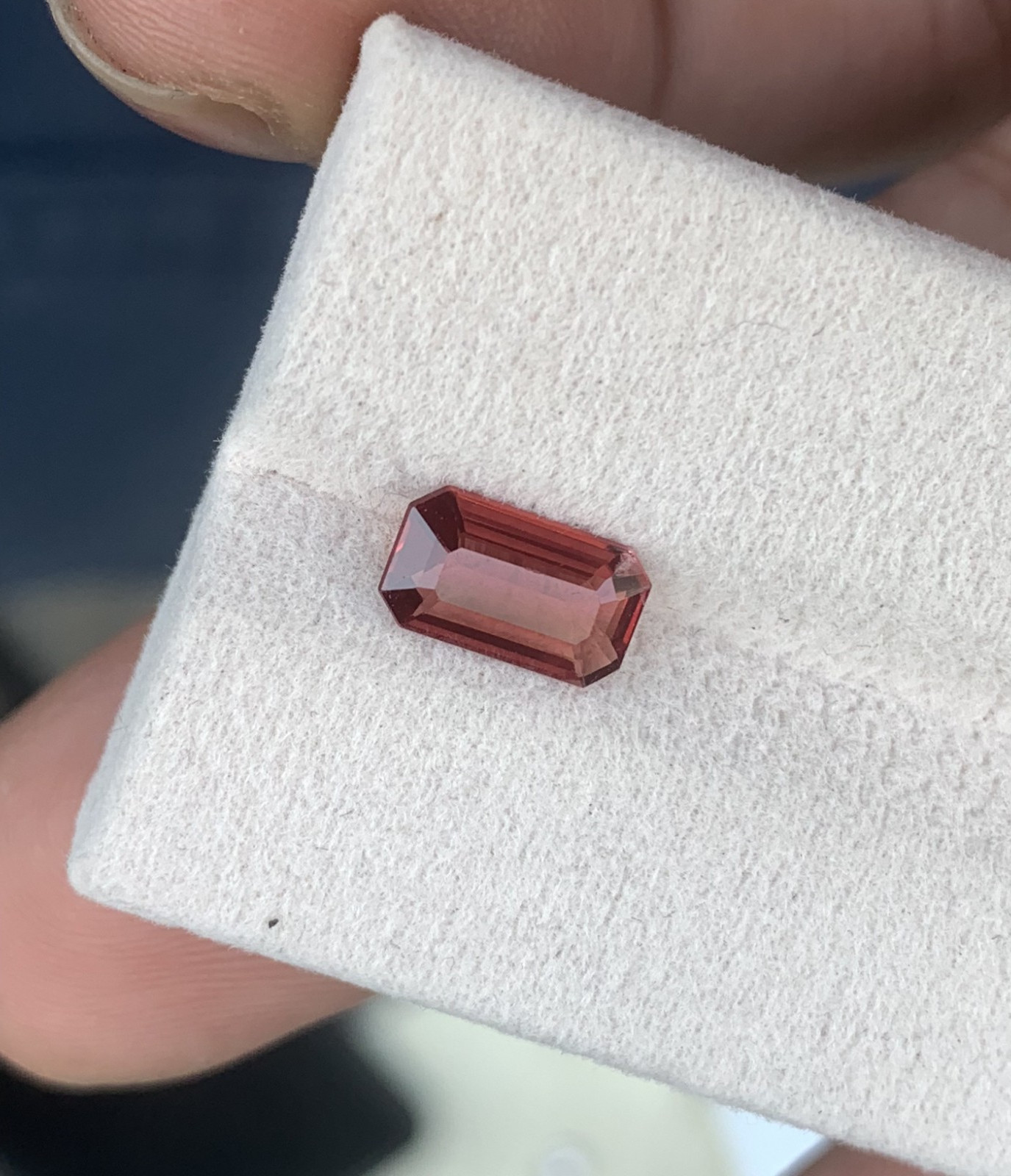 Red Spinel 1.27 Carat Slightly Included Emerald Cut 9mm Burma Loose Gemstone