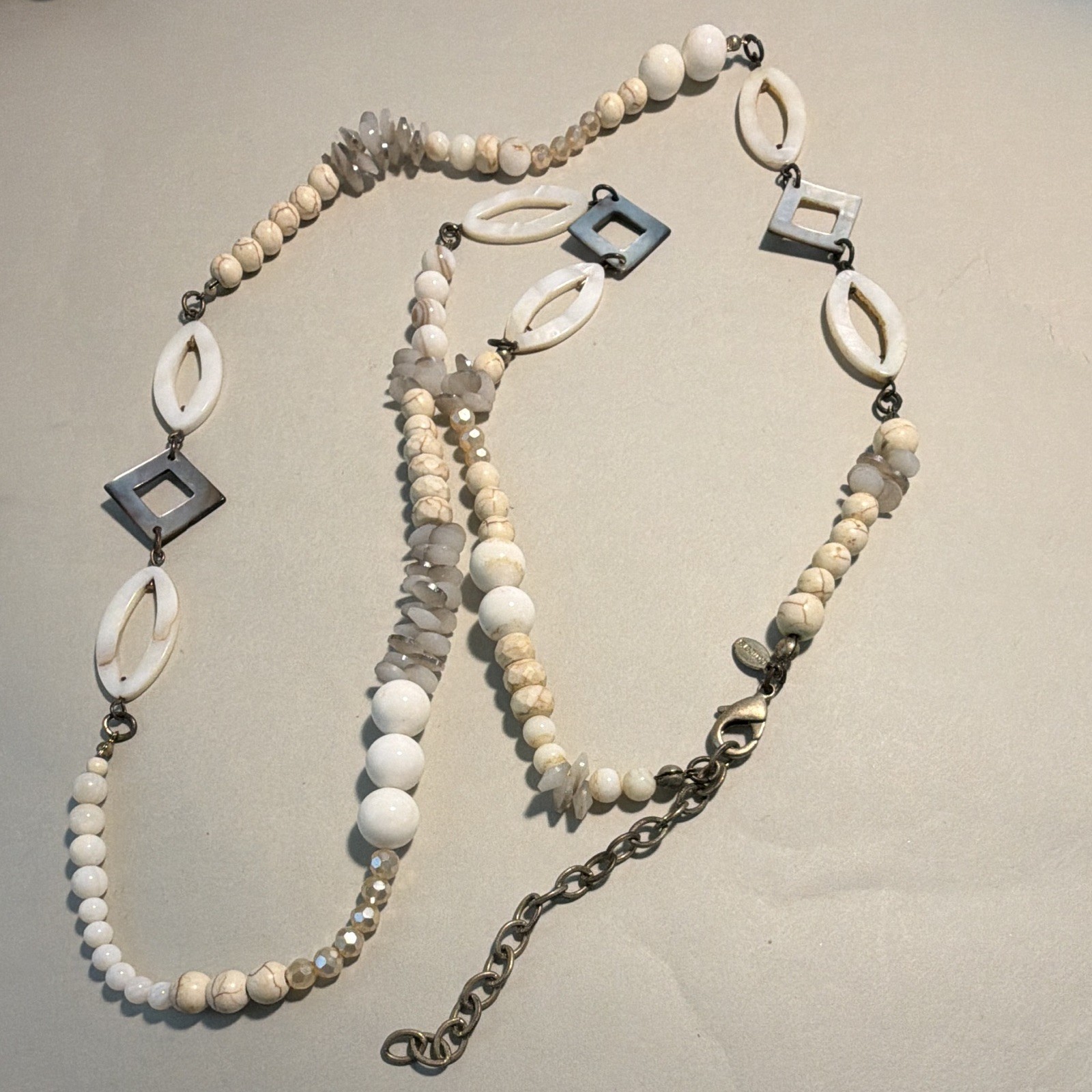 Gorgeous Boho Mixed Media Beaded Statement Necklace