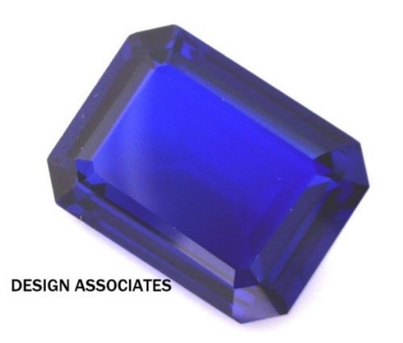 LAB CREATED BLUE SAPPHIRE 14 X 12 MM EMERALD CUT BEAUTIFUL COLOR AAA