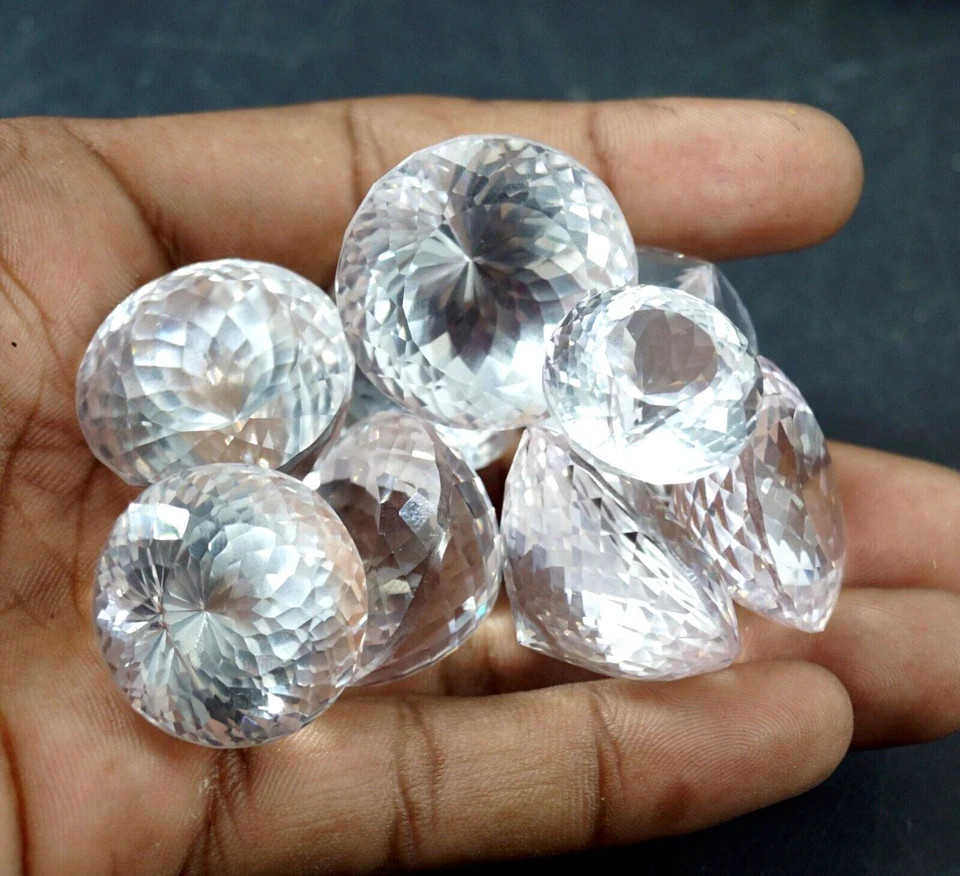 250ct Natural White Sapphire 20-30pcs Round Size AGL Certified Gem Set
