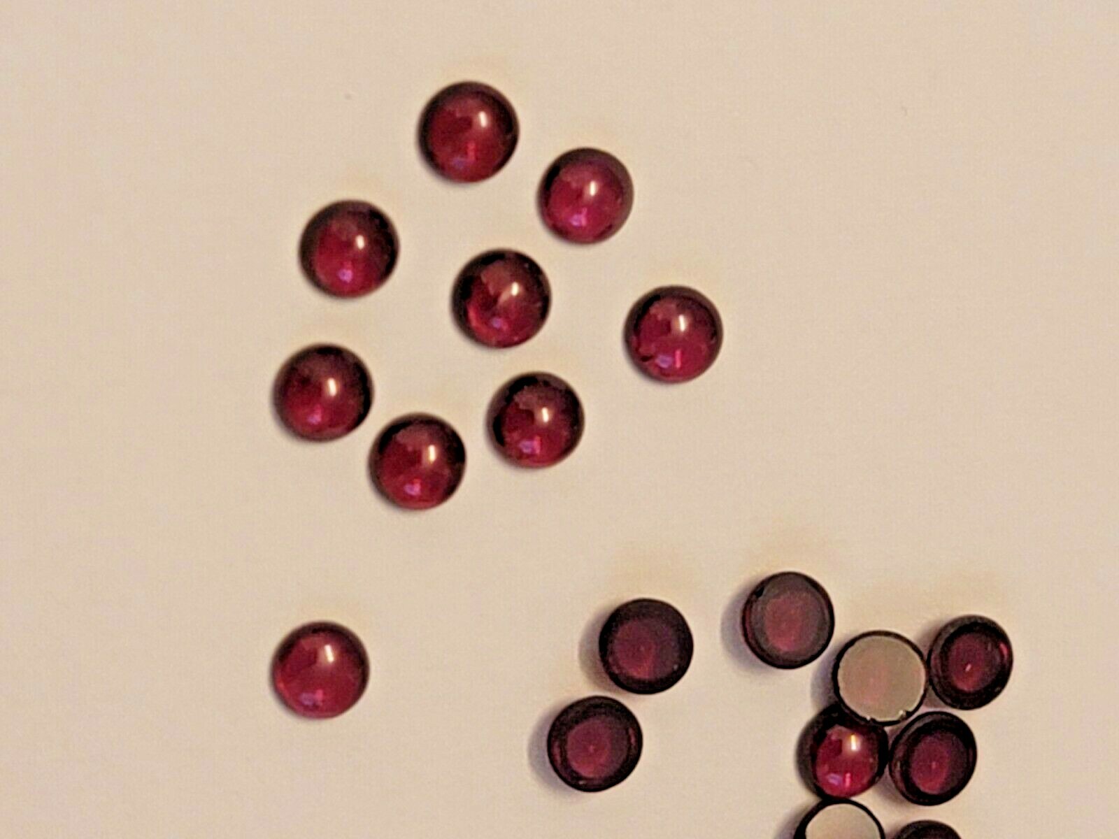 100 Natural Garnet Cabochons 5 MM Round Very Good Cut & Polish