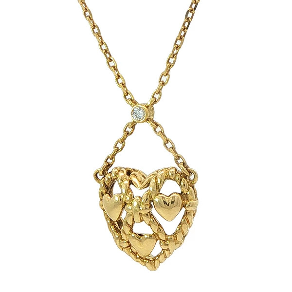 MIKIMOTO returns accepted Heart Diamond 0.03ct Necklace K18YG