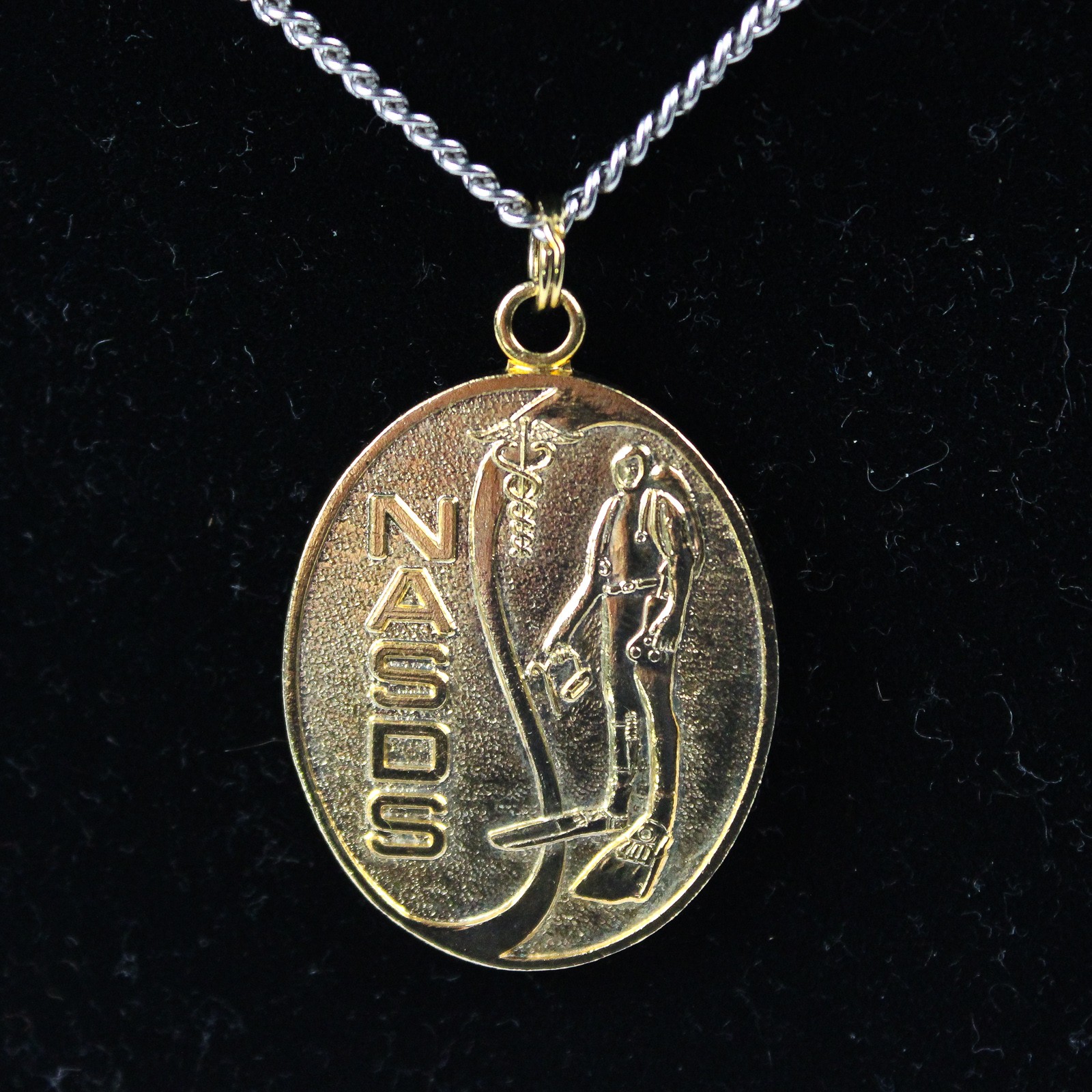Vtg 1970’s NASDS Gold-Toned Diver Pendant with Slot for Medical Information