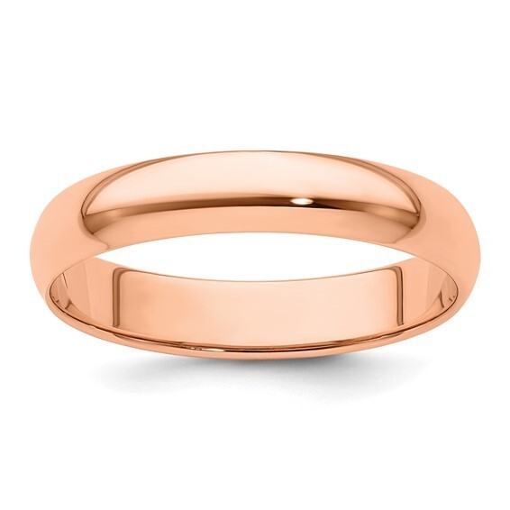REAL 10K Rose Gold 2mm 3mm 4mm 5mm 6mm 8mm 1/2 Round Men Women Wedding Band Ring