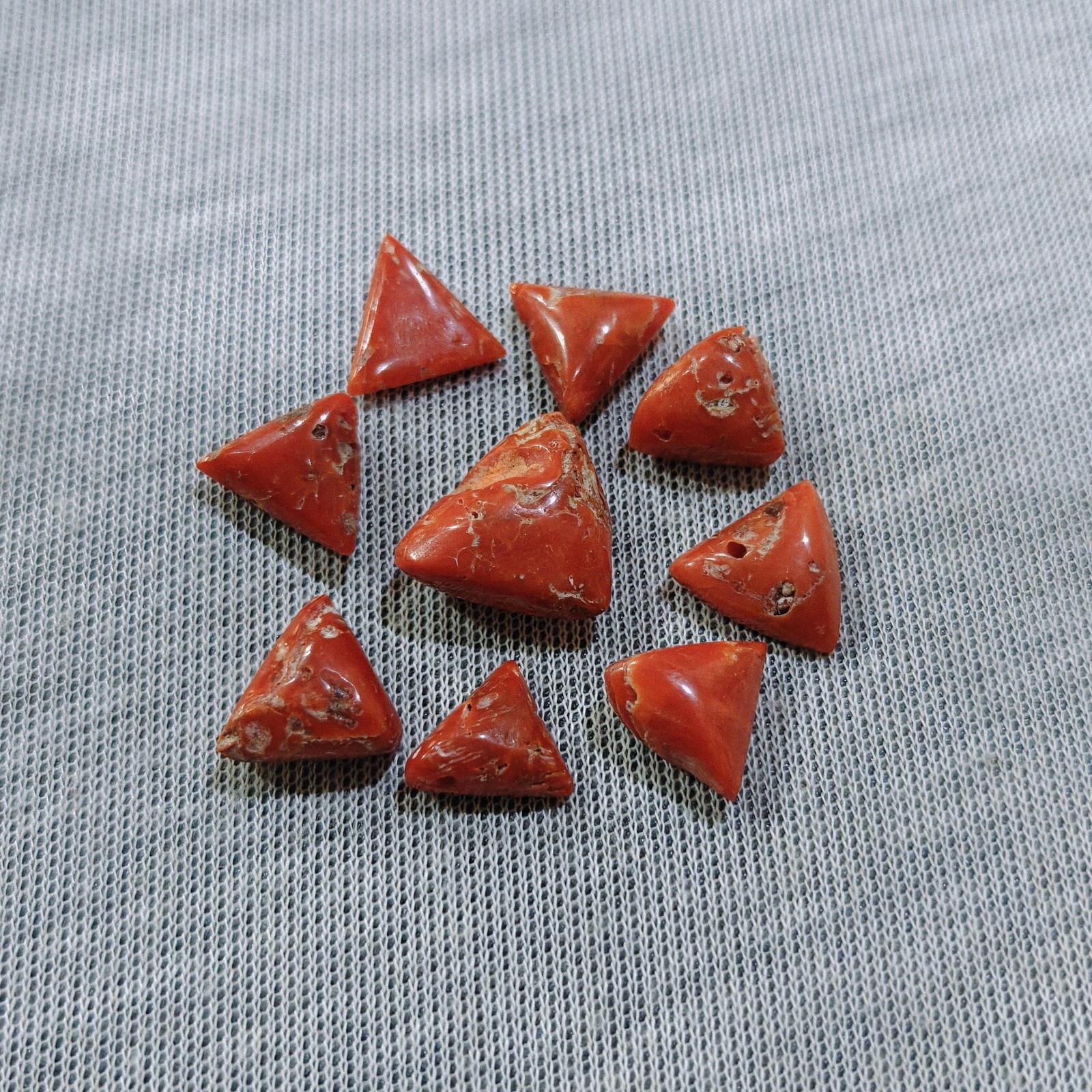 Vintage Natural Italian Coral Cabochon Lot Loose Gemstone Sea Coral Jewelry Maki