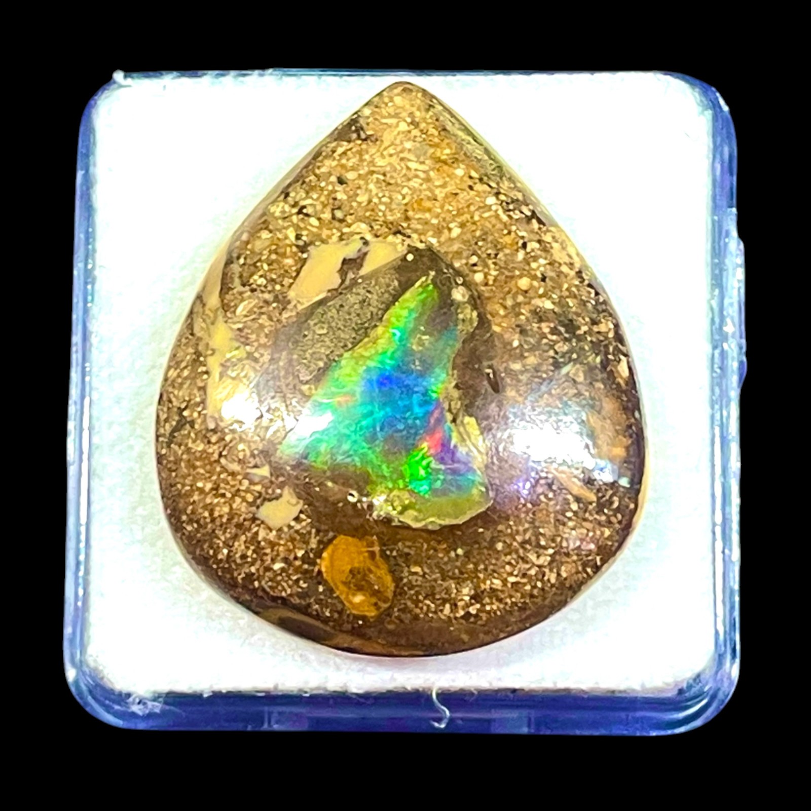 54.50 Cts Natural Boulder Opal 36x25mm Oval Cabochon Loose Untreated Gemstone