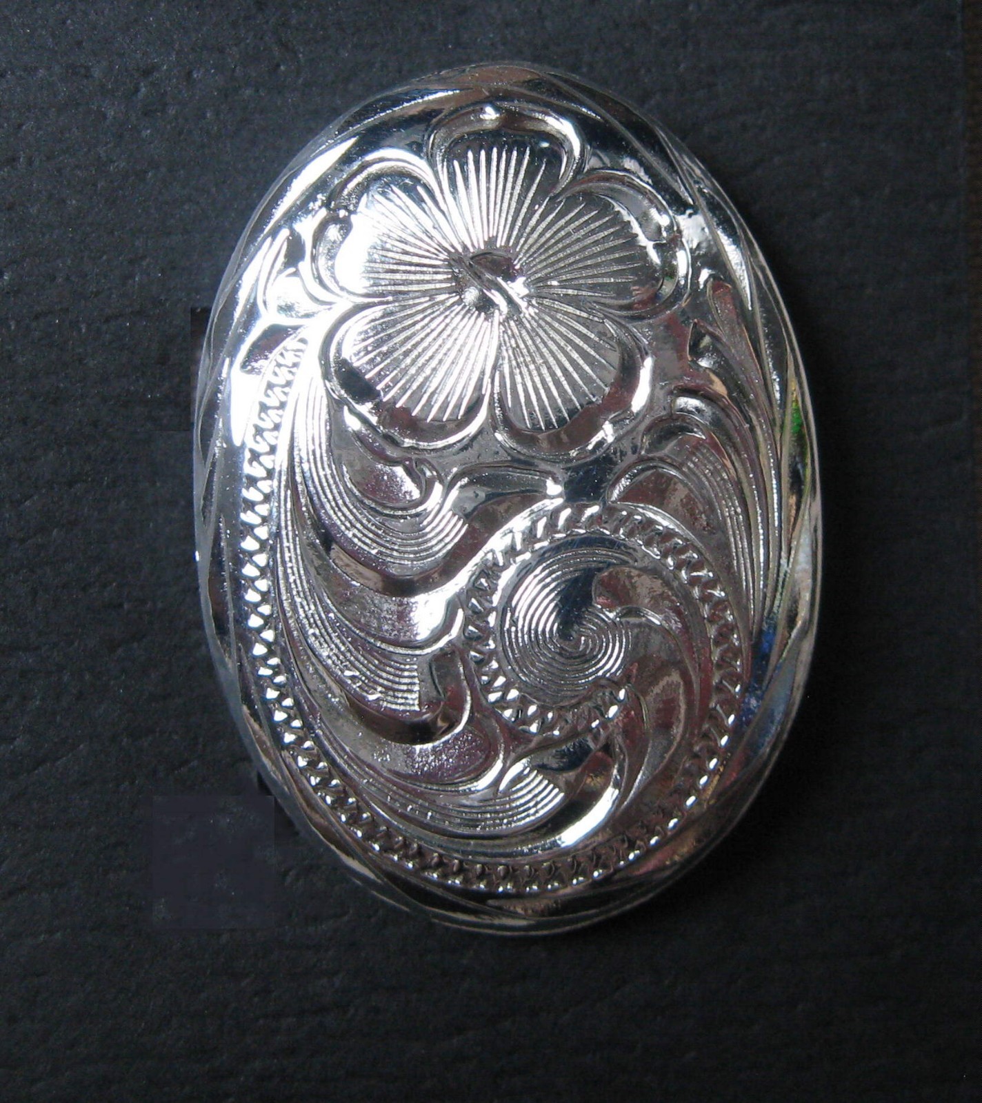 Scarf apache tie slide silver color western square dance cowboy oval rodeo NEW