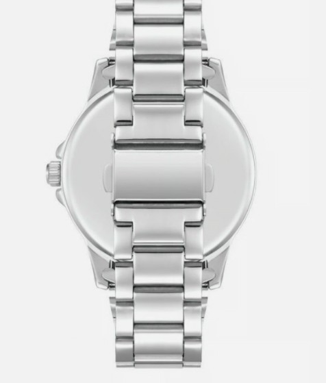 Time and Tru Womens Watch Silver Tone Adjustable Links Pink Blue Bezel New Boxed