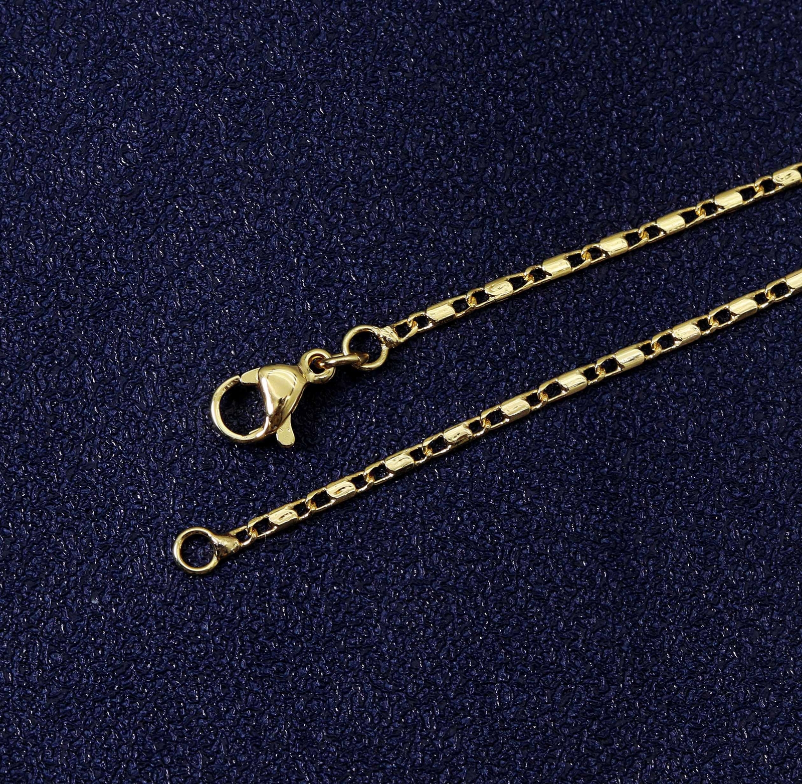 18K Gold Dainty Flat Figaro Chain Necklace, 18 inch – sku#JL129