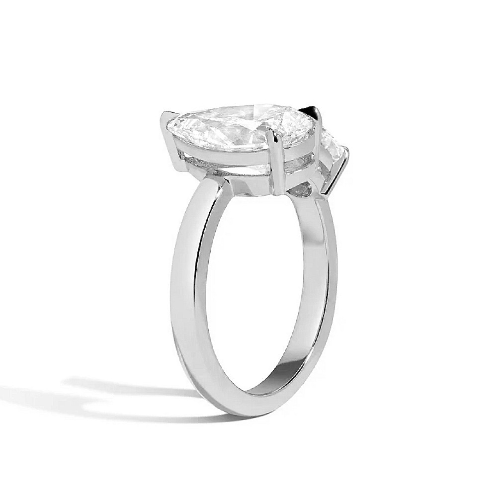 14K White Gold Lab Grown Diamond Pear Cut Toi Et Moi IGI Certified Ring 1.60 Ct