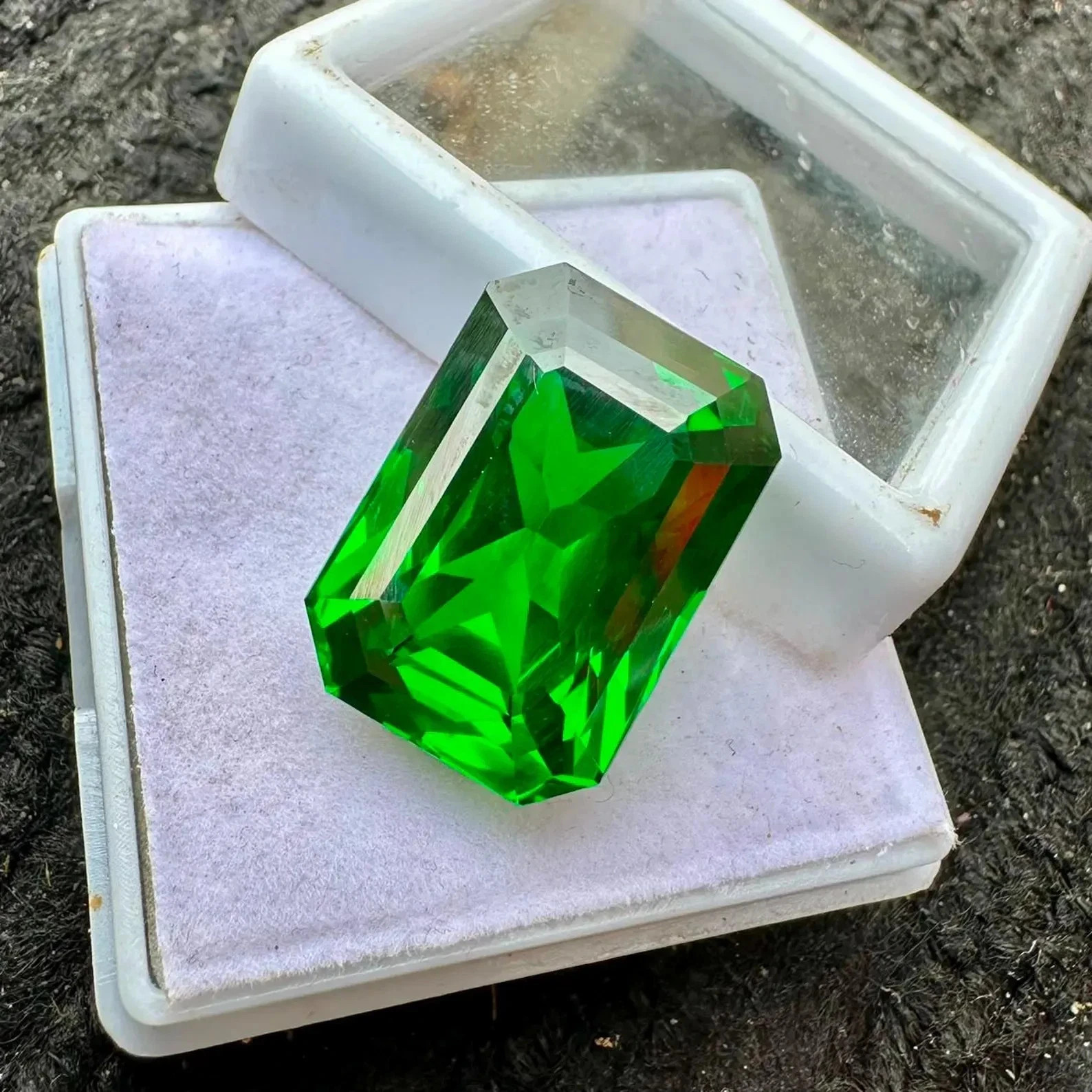 Certified Natural Green Zircon Emerald Cut 51.02 Ct Loose MR Gemstone T02 A+