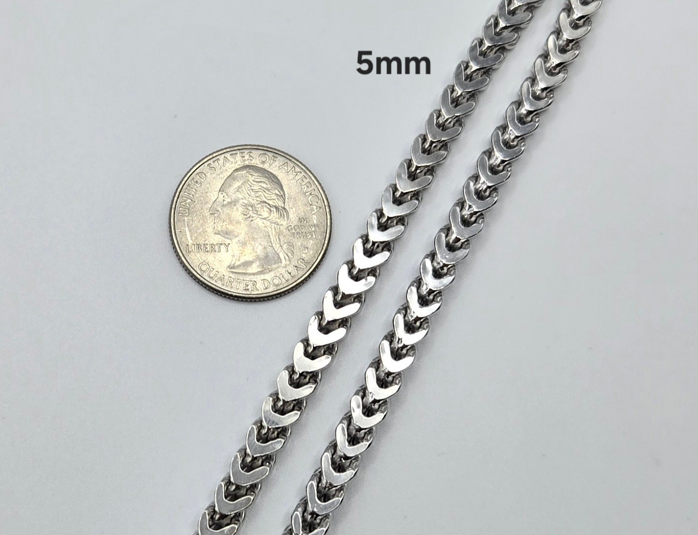 Real Franco Box Chain Necklaces RHODIUM, 2MM – 5MM, 925 Sterling Silver, Italy
