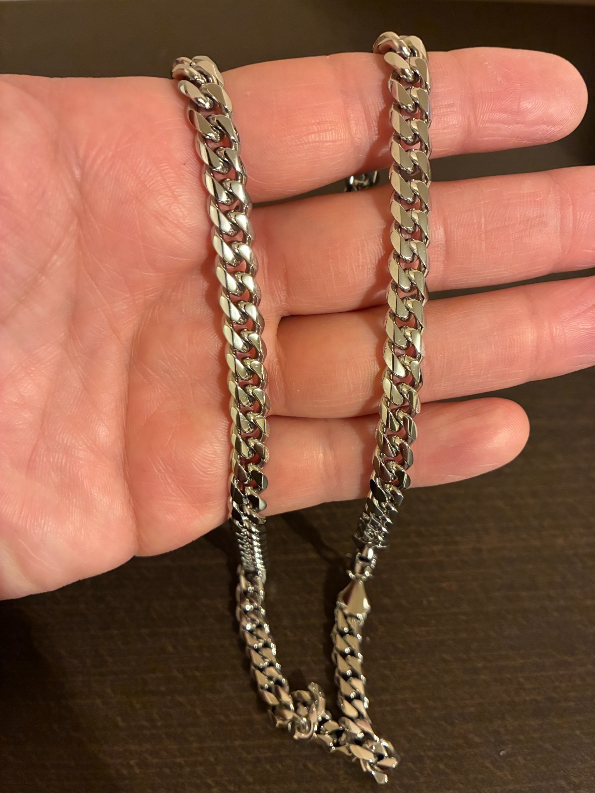 8mm Miami Cuban Chain 14K Gold Bonded over 316L Steel. Never Tarnish, Waterproof