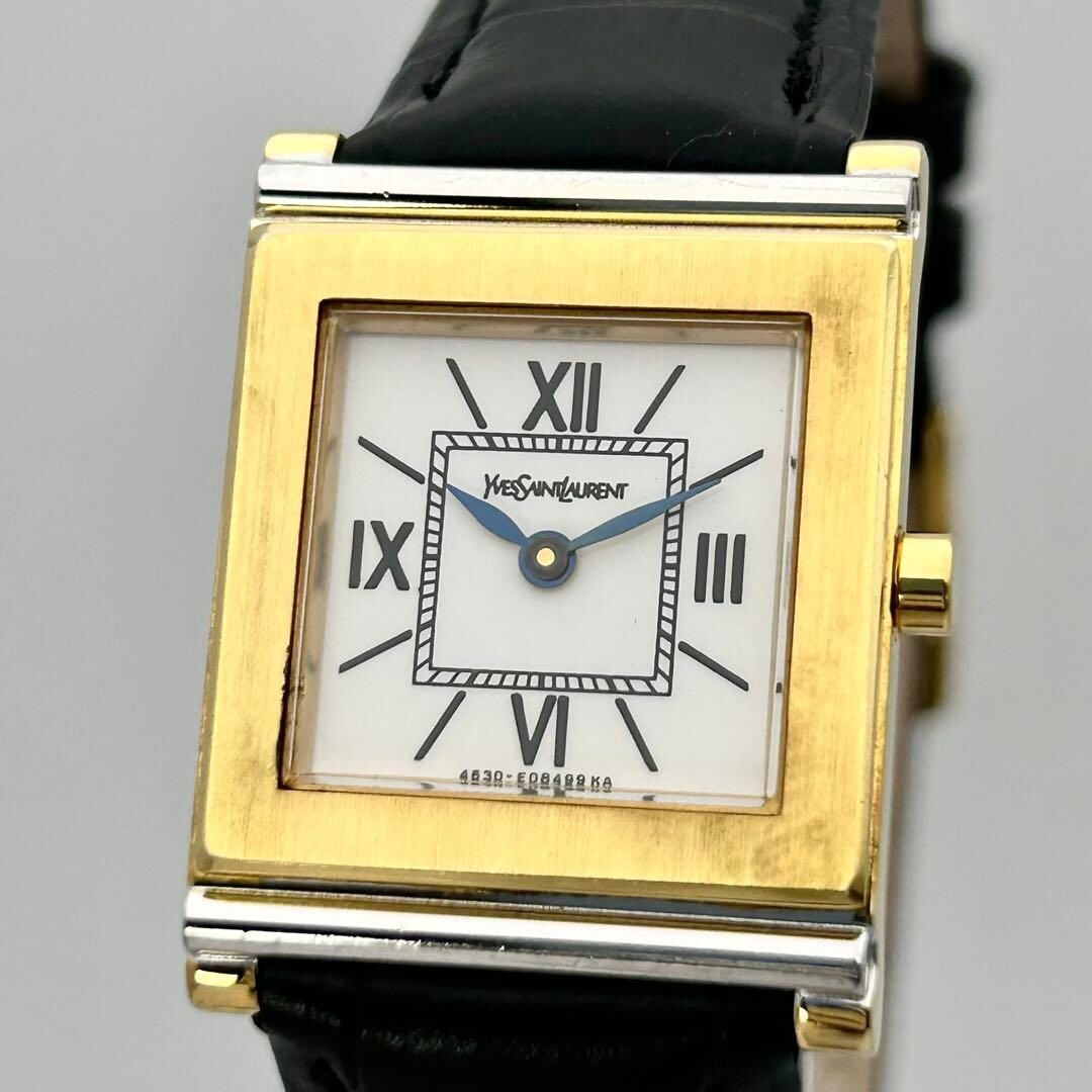 Yves Saint Laurent 4625-E68613 Womens Gold Square Quartz Watch Roman Dial