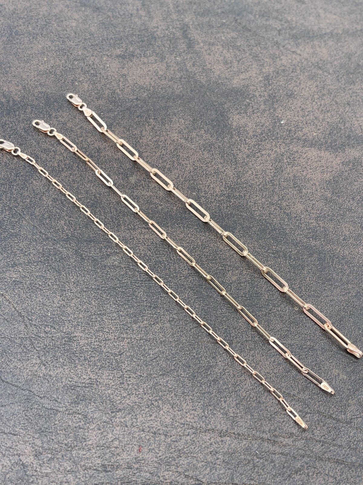 14k Rose Gold Plated 925 Sterling Silver Paperclip Bracelet 2.5mm-4mm 6-8.5″