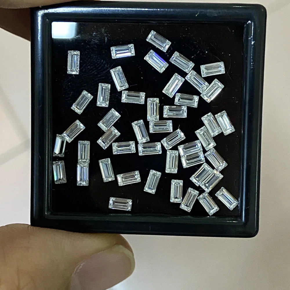 Baguette/Rectangle Cut Moissanite Loose Stones D Color VVS1 Full Size Gemstones