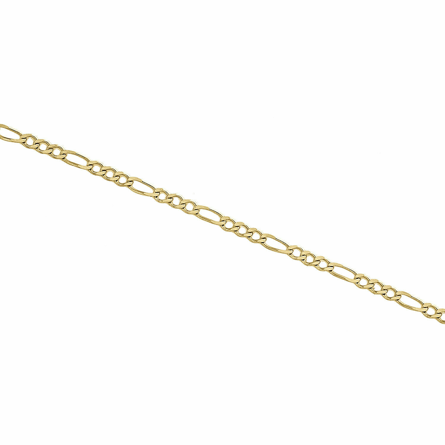 2MM Solid Italian 14K Yellow Gold Figaro Anklet Chain 10″ Italy
