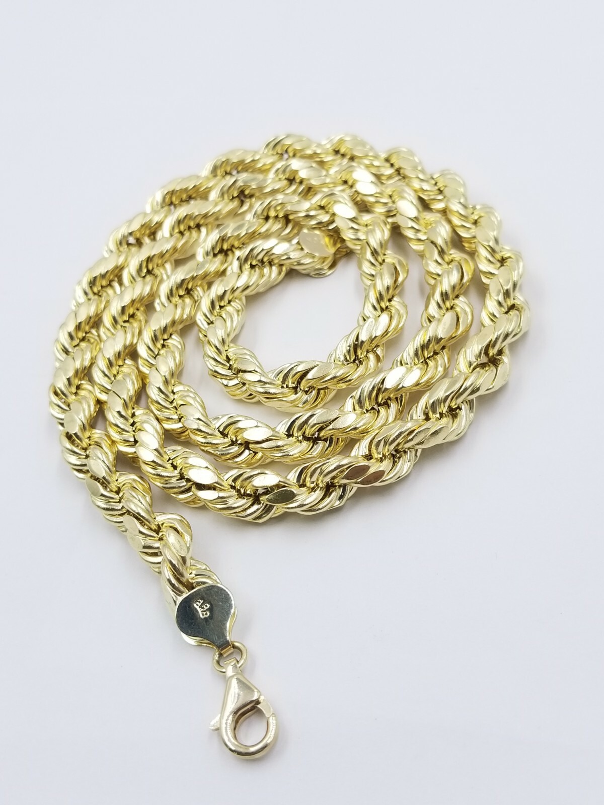 10k Yellow Gold Rope Chain Necklace 18″-30″ Men Women 4mm-10mm Real Gold Sale