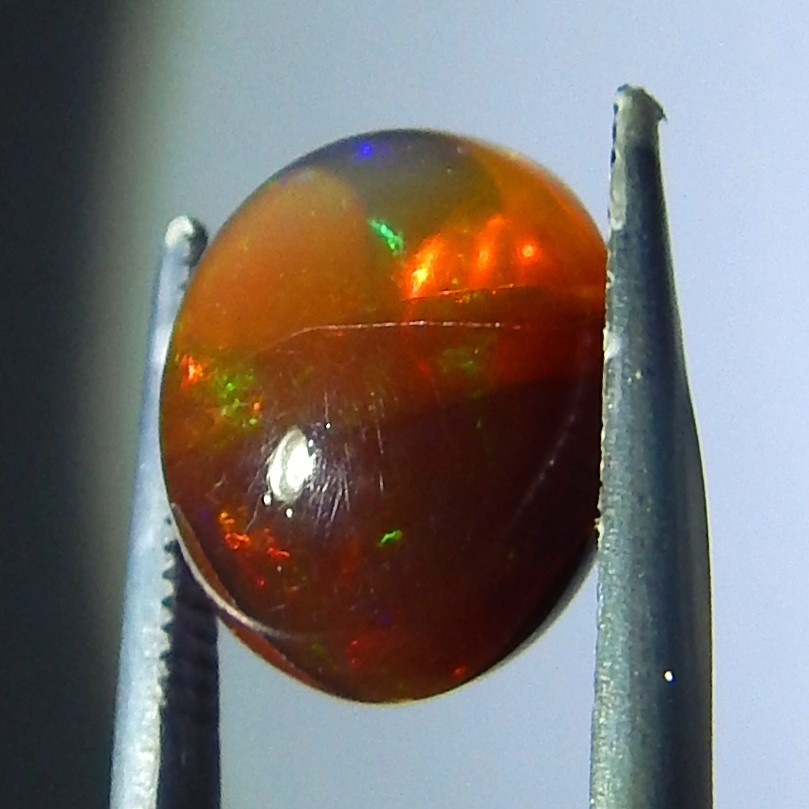 6ct Ethiopian Orange Precious Black Opal Natural Earth Mined Unheated Oval Cab