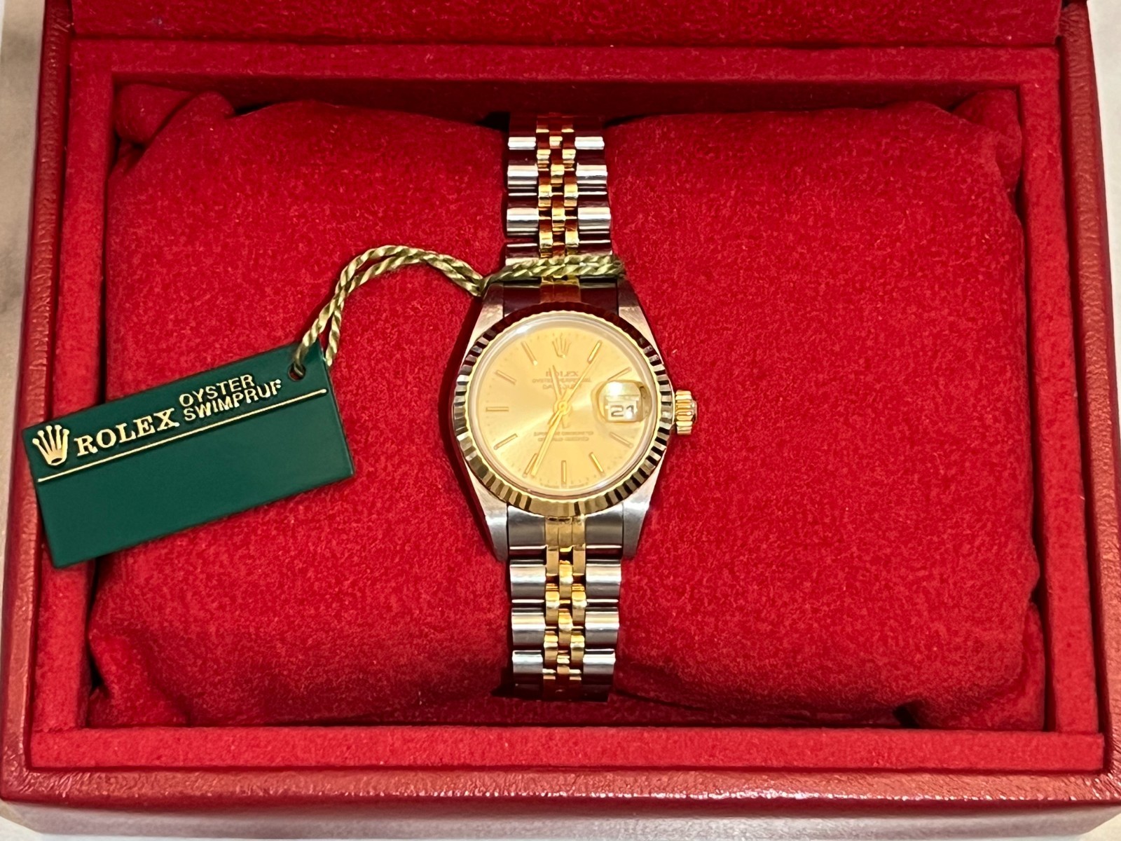 Rolex Lady-Datejust 69173 Champagne Dial With Box Papers 1996
