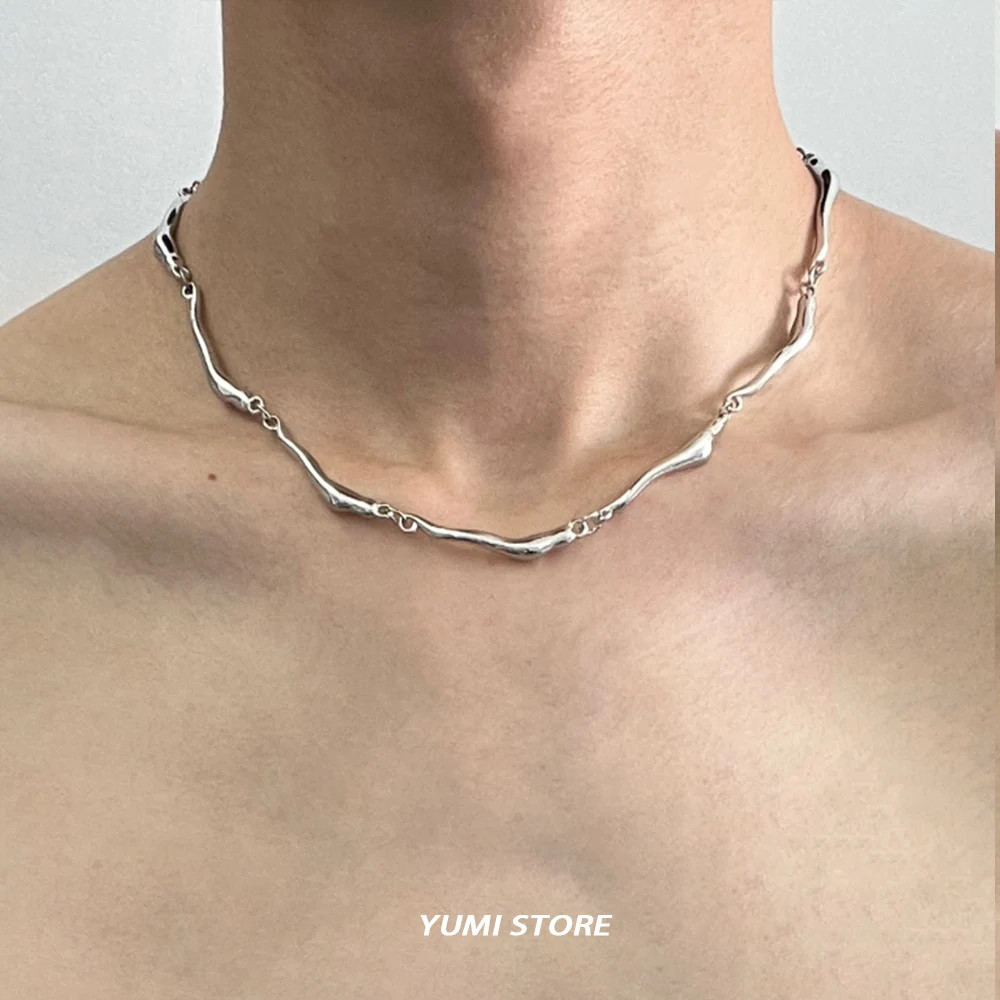 Hip Hop Irregular Necklace For Man Woman Punk Titanium Steel Not Fading Luxury C