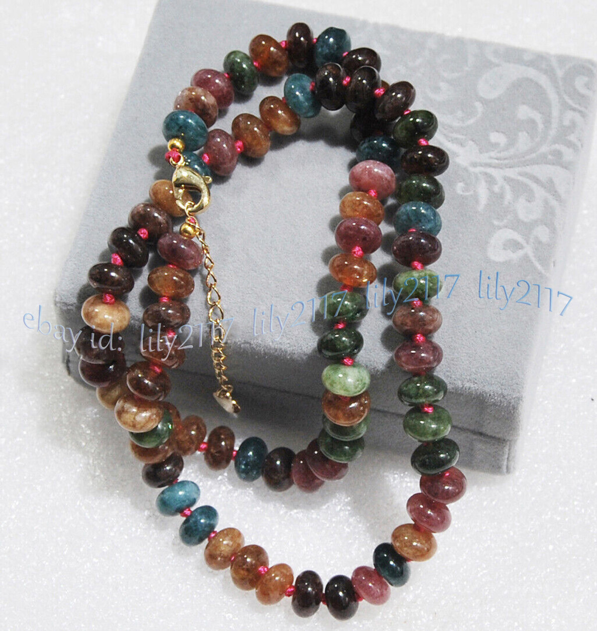 Natural Colorful Tourmaline Rondelle Gemstone Beads Necklace 14-48” 4x6mm 5x8mm