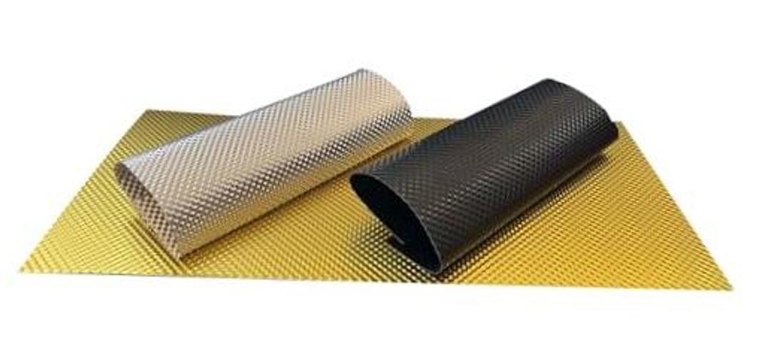 Gold Embossed 12″x12″ Aluminium Heat Insulation – Xinhan Black//Silver