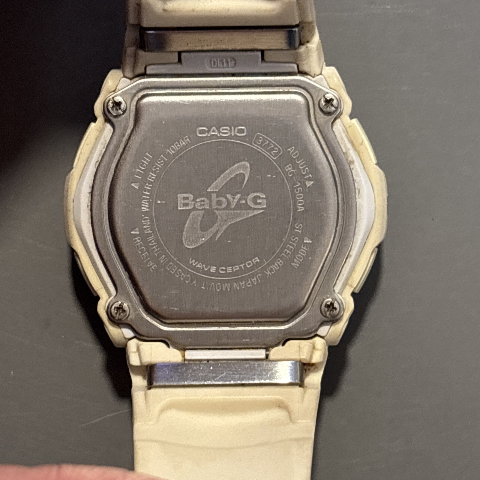 Casio Baby-G Shock Wave Ceptor Digital Watch BG-1500A White Silver WR 100m Works
