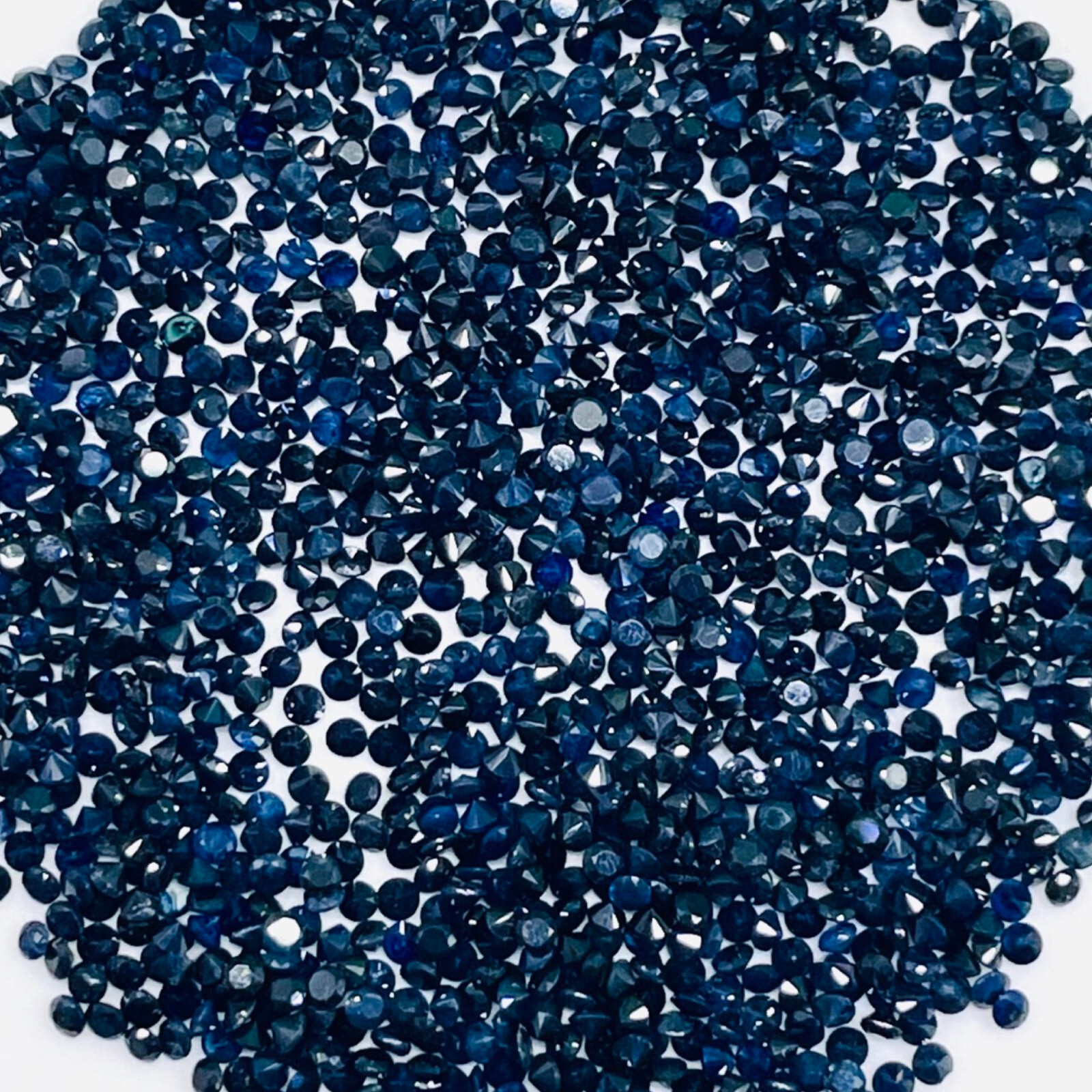100 Pcs Natural Blue Sapphire 1.8mm Round Diamond Cut Calibrated Loose Gemstones