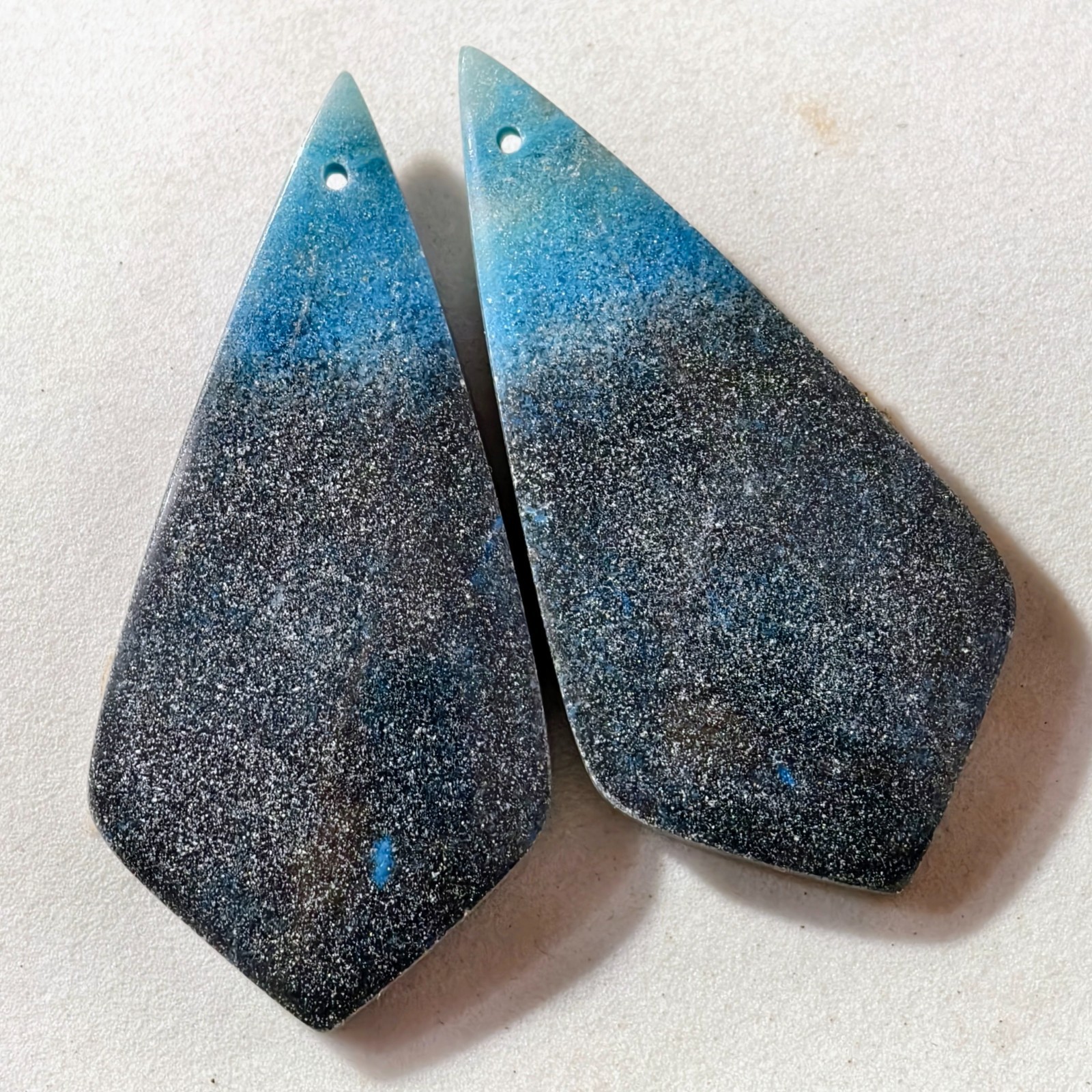 83 Cts Natural Trolleite Drilled Pair Cabochon Gemstone For Jewelry 47.8×23 MM