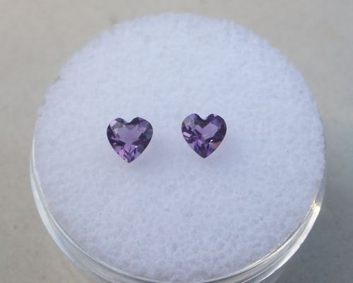 Amethyst Heart Loose Gem Pair 4mm