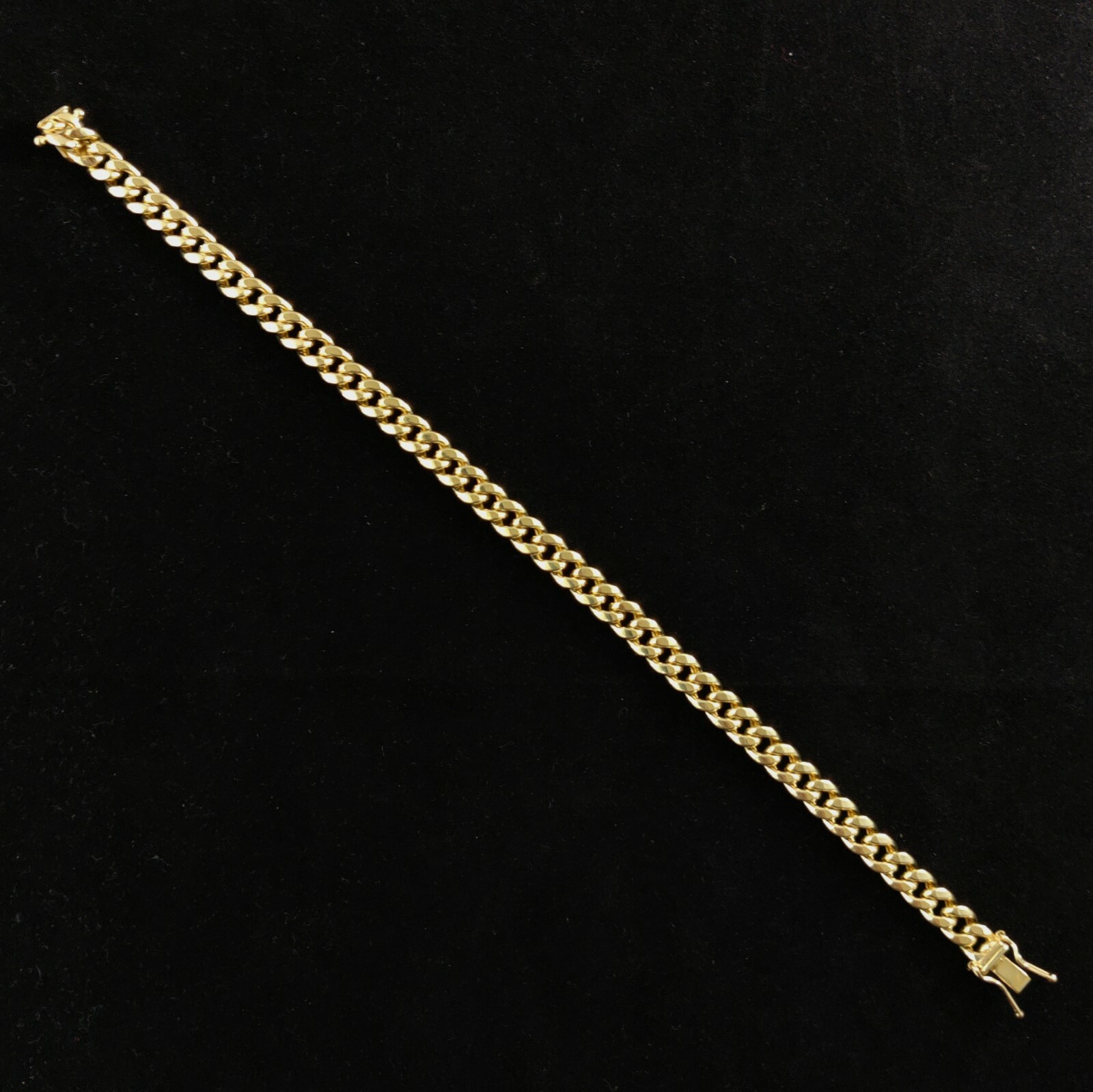 10K Real Gold 6.2mm Miami Cuban Bracelet with Box Clasp Lock, 10K Yellow Gold