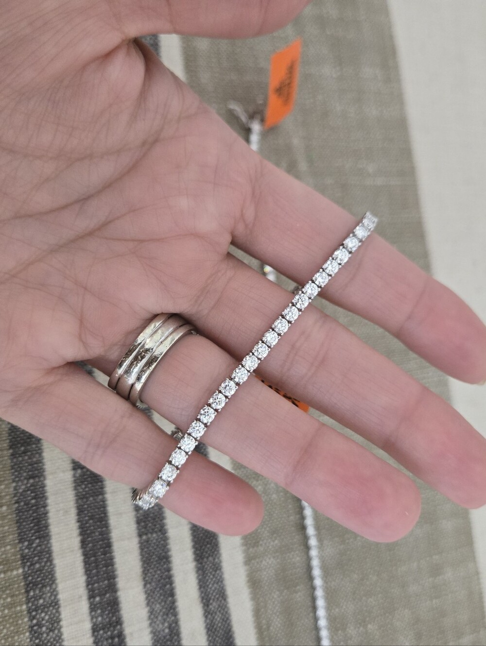 Moissanite NWT 7.0CTW 925 Sterling Silver 3MM Tennis Bracelet, 7″