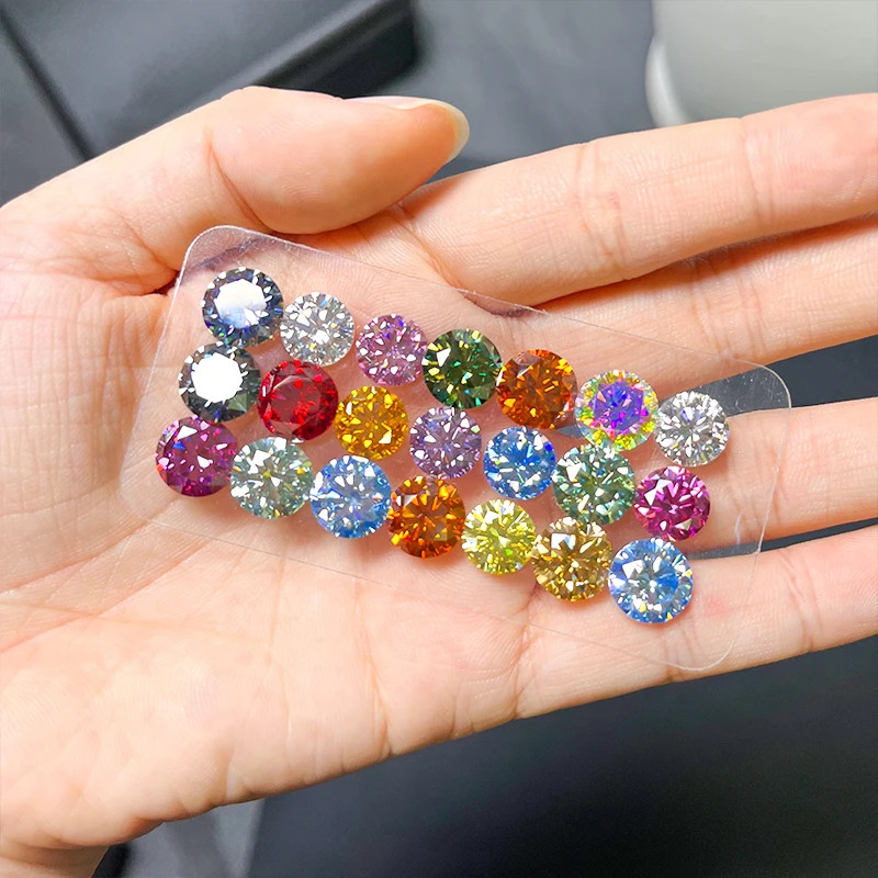Colorful 0.1ct-5ct Full Size Loose Moissanite Stone VVS1 Gemstones GRA Wholesale