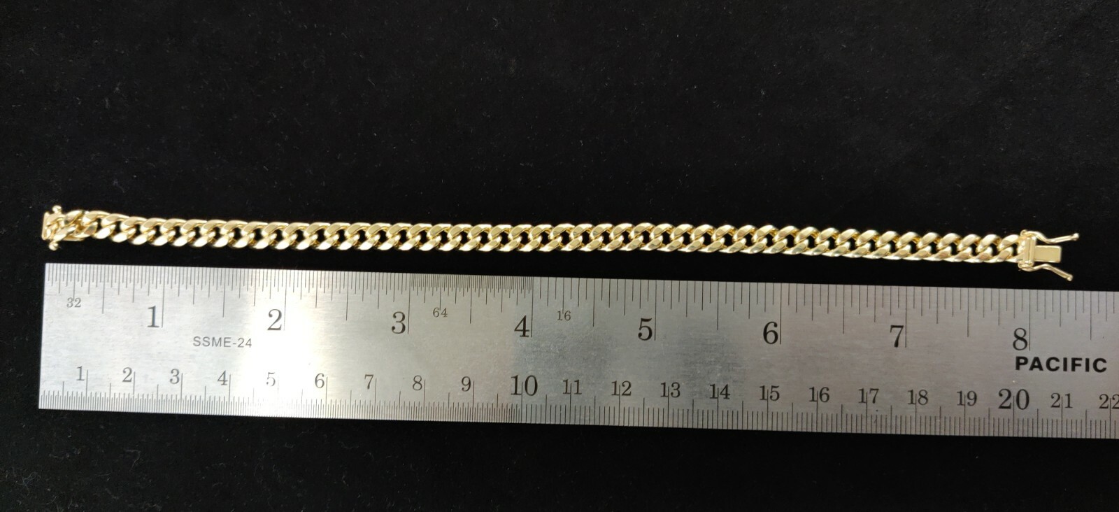 10K Real Gold 6.2mm Miami Cuban Bracelet with Box Clasp Lock, 10K Yellow Gold