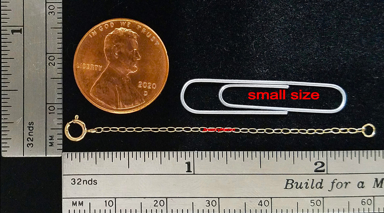 14k 1.2mm Cable Rose Gold 4.5mm Spring Ring Clasp 2.25″ Safety Chain Extender