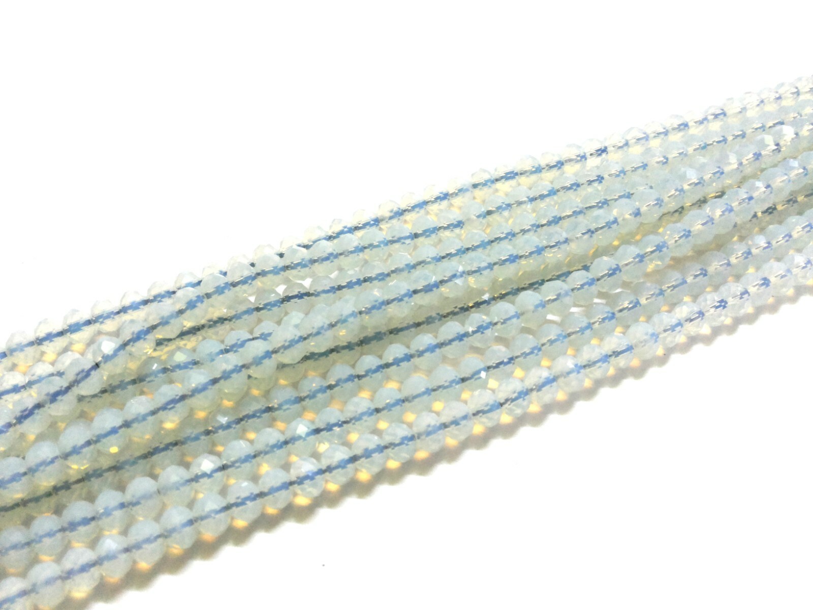 5 Strand Opal Quartz Rondelle Faceted 6mm, Opal Quartz Gemstone Beads 12″inch